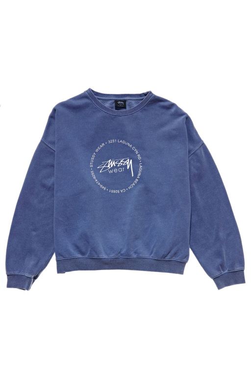 Stussy Womens Laguna Overdyed Marle Crew Leisure Sets Blue - ACFLK9132